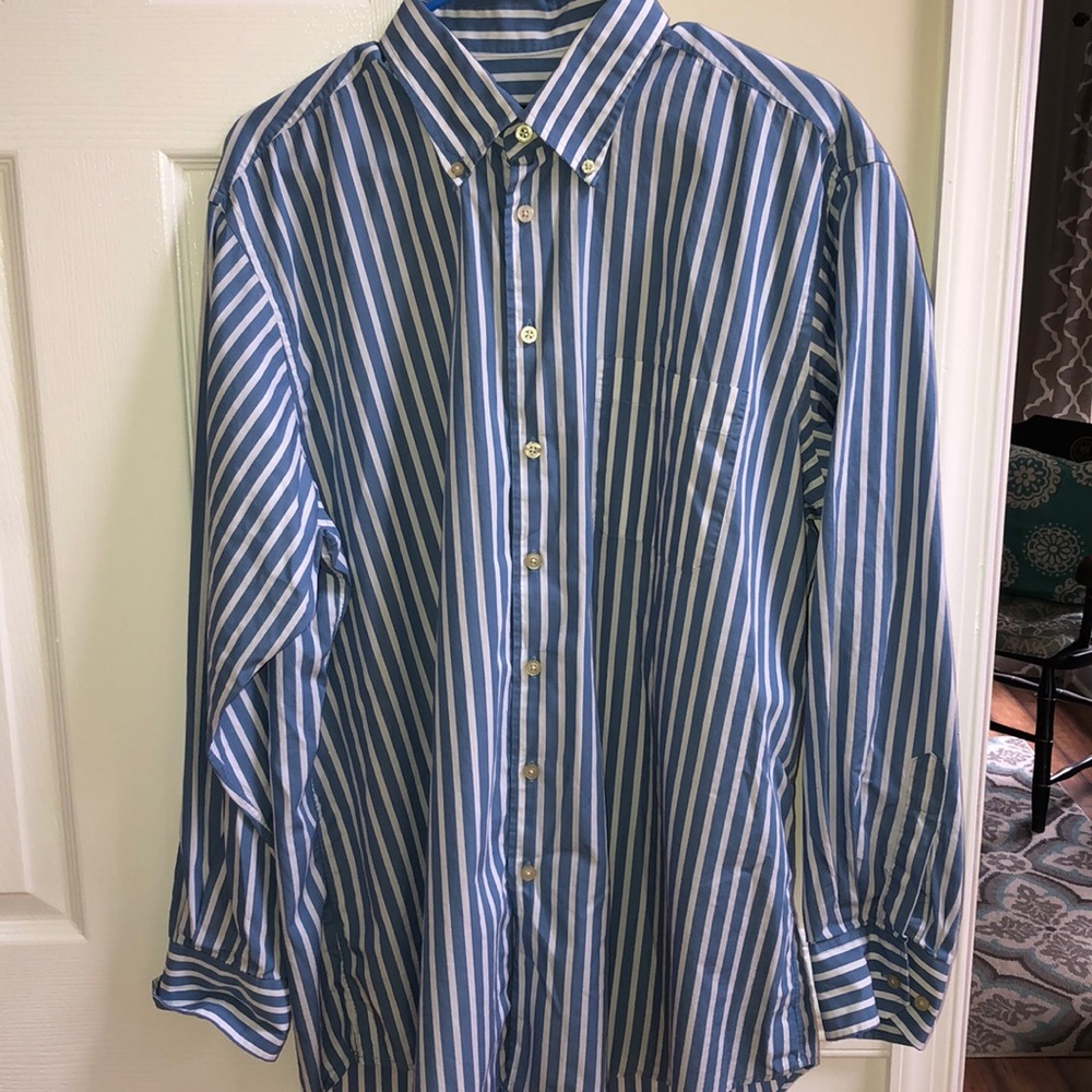 Scott Barber Blue & White Button Down Mens XL
